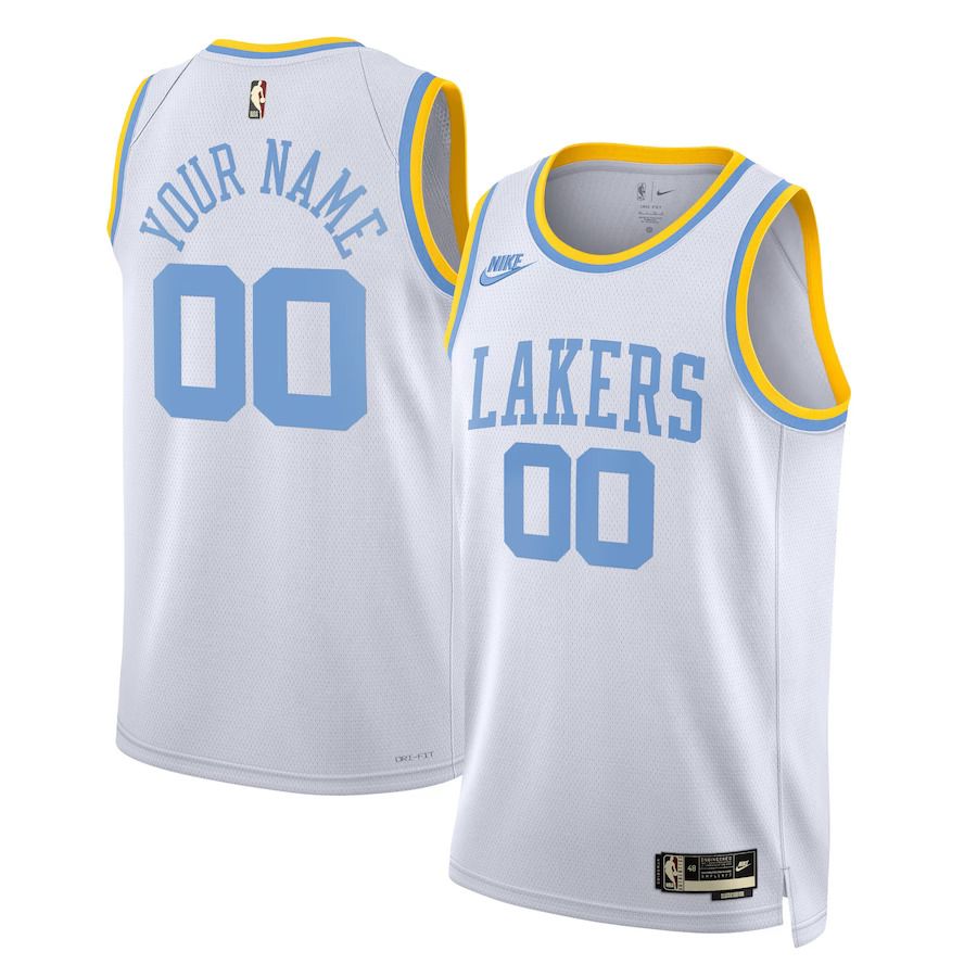 Men Los Angeles Lakers Nike White 2022-23 Custom Swingman NBA Jersey